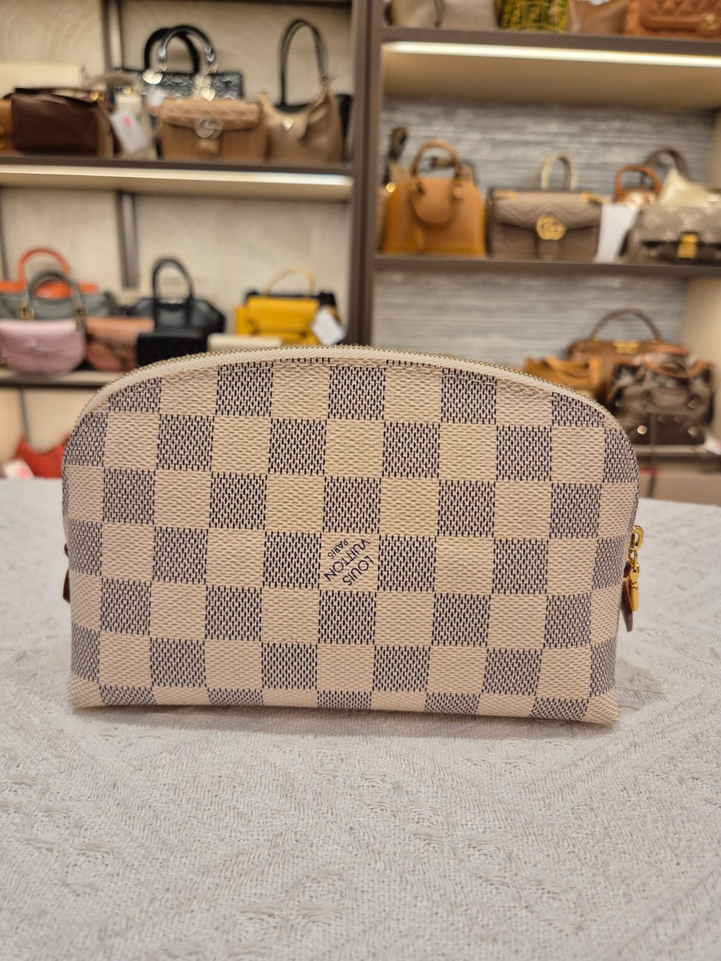 Louis Vutton Cosmetic Pouch Damier Azur