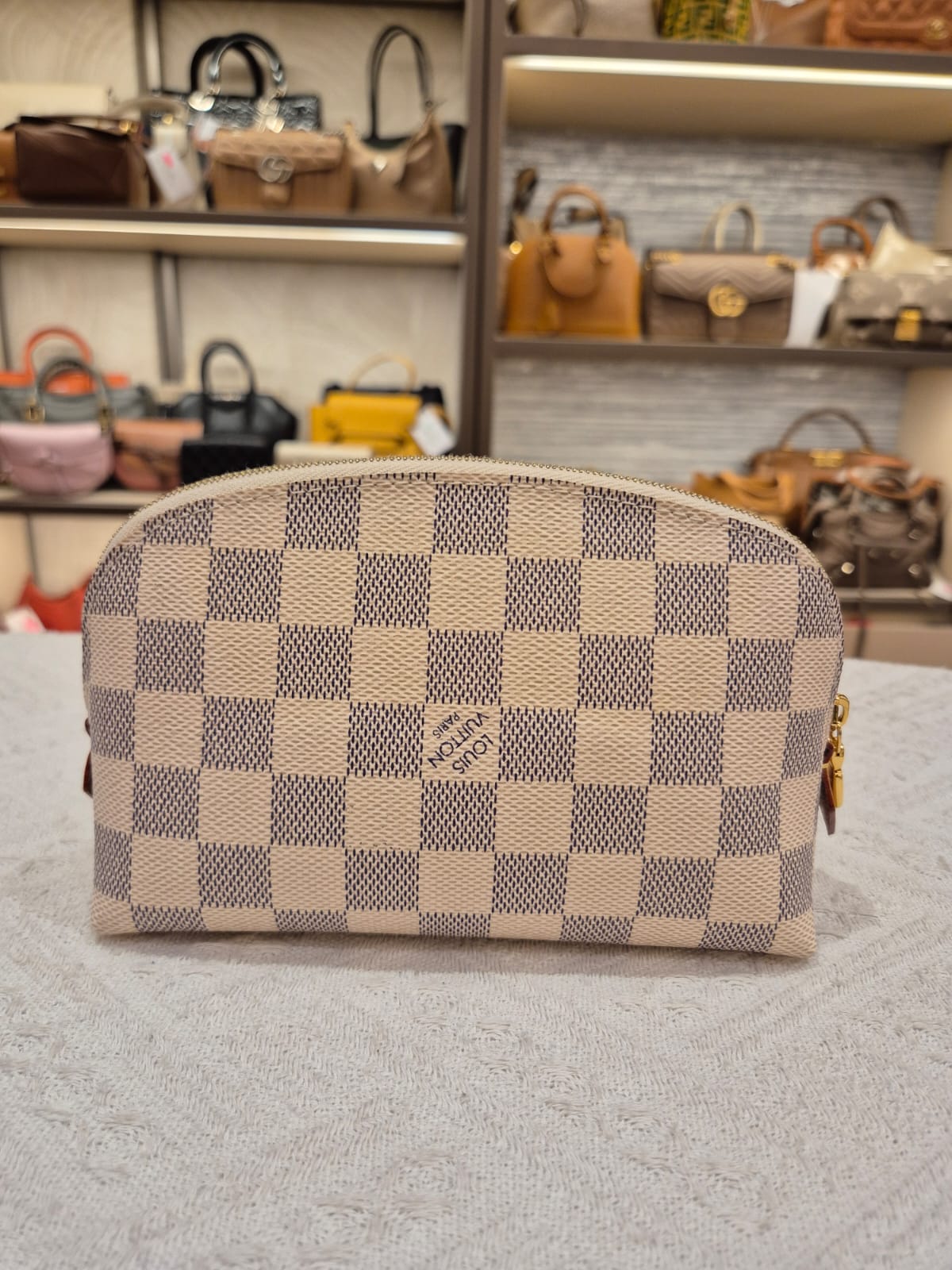 Louis Vutton Cosmetic Pouch Damier Azur