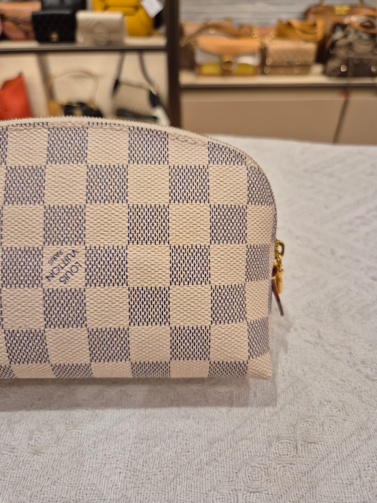 Louis Vutton Cosmetic Pouch Damier Azur