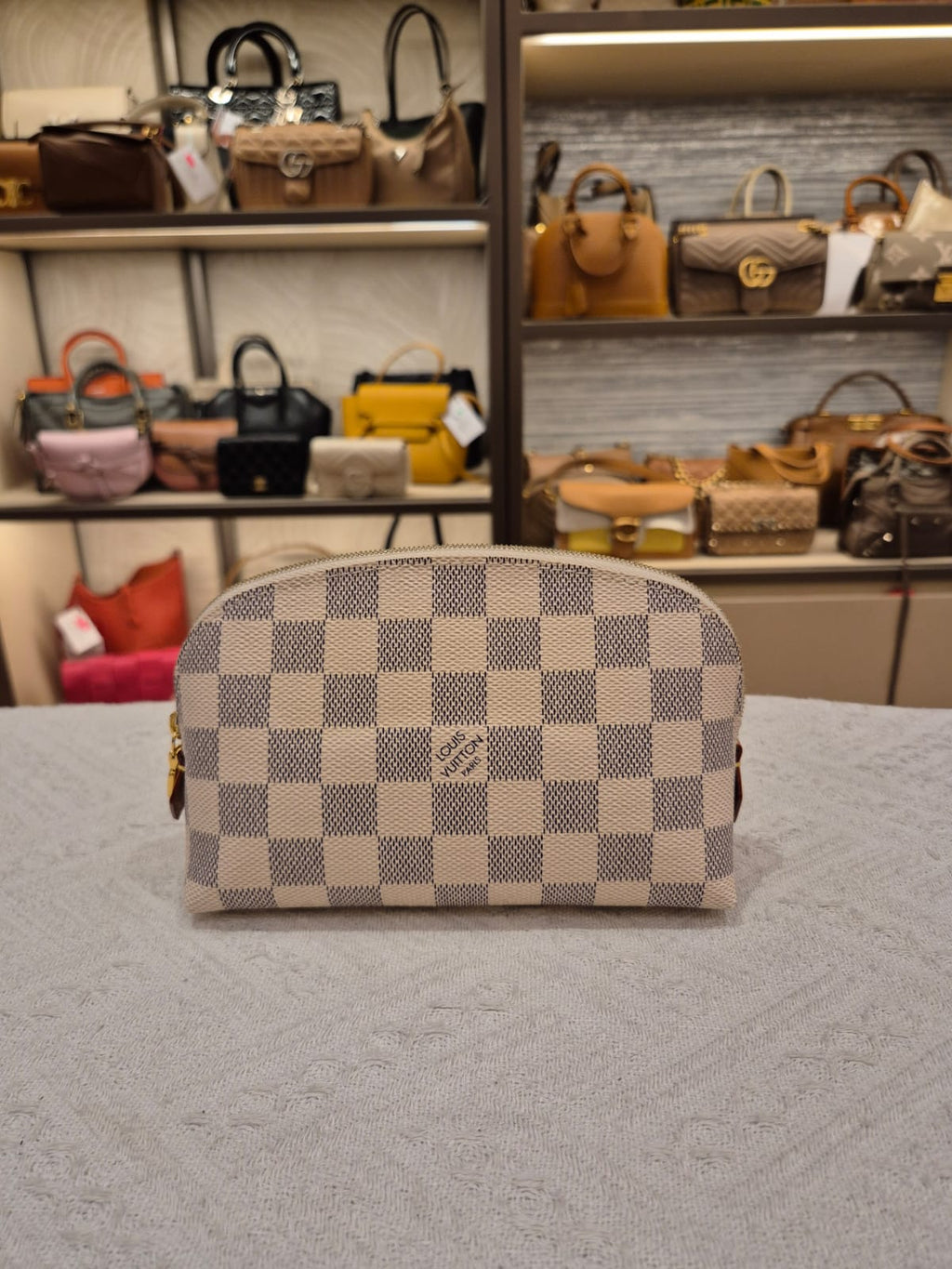 Louis Vutton Cosmetic Pouch Damier Azur
