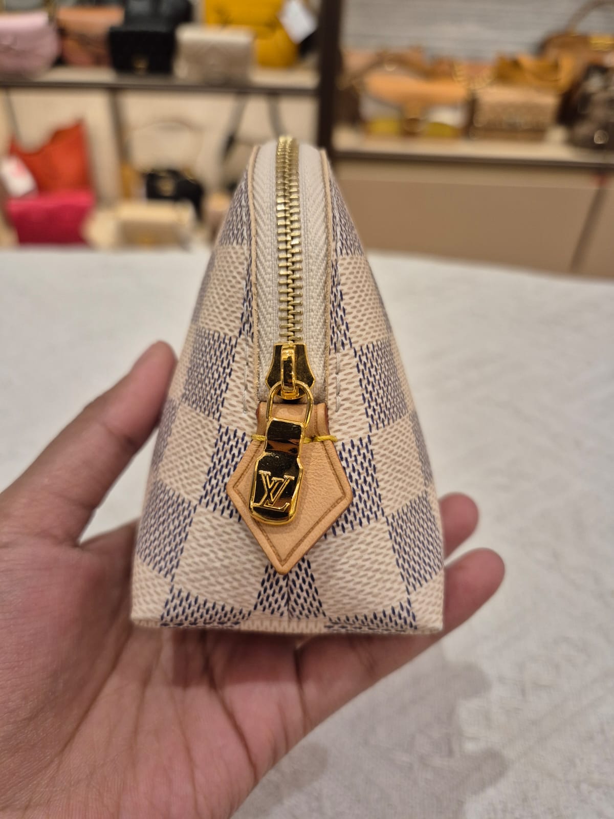 Louis Vutton Cosmetic Pouch Damier Azur