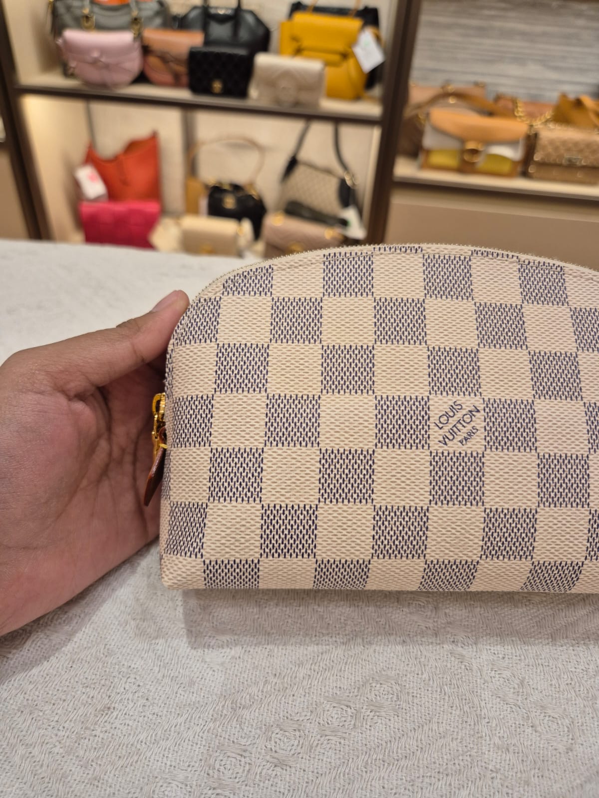 Louis Vutton Cosmetic Pouch Damier Azur