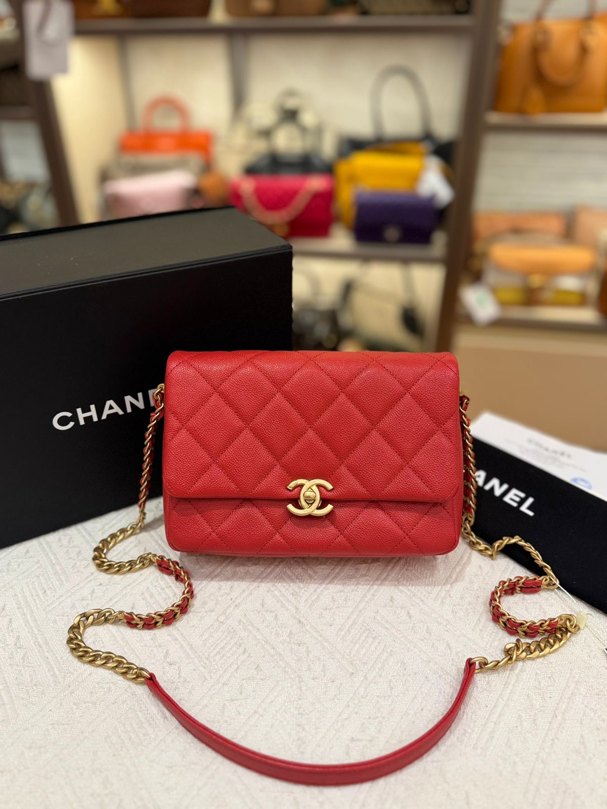 Chanel Melody Chain Flap Caviar