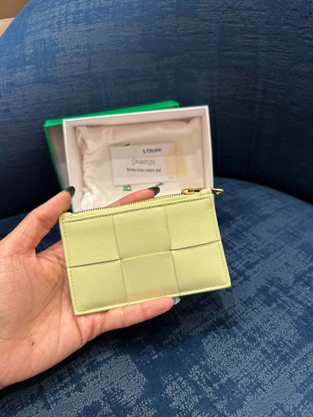Bottega Veneta Green Cassete Card Holder
