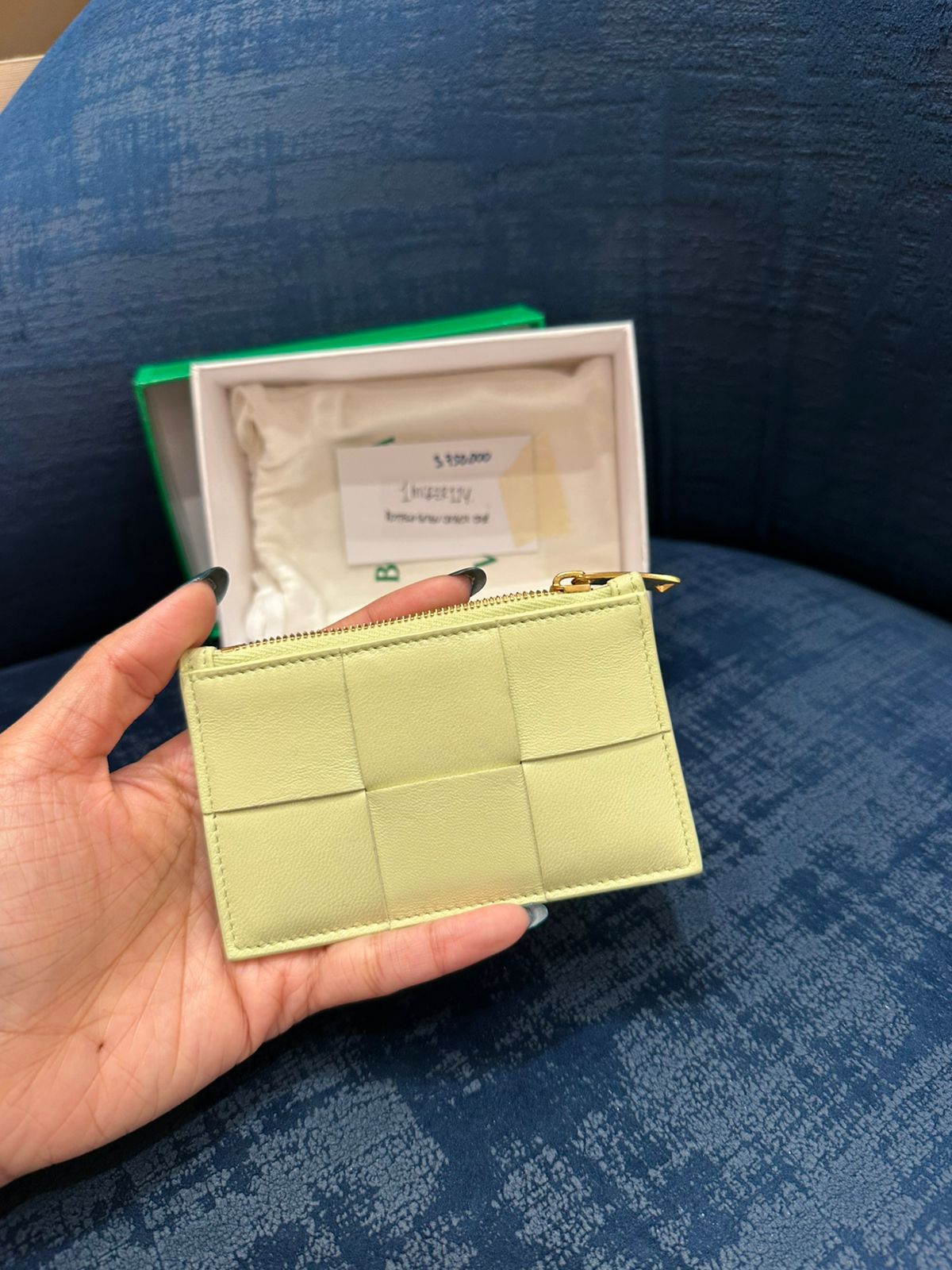 Bottega Veneta Green Cassete Card Holder