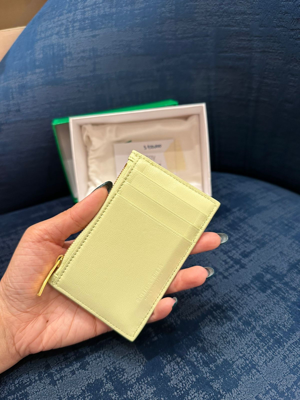 Bottega Veneta Green Cassete Card Holder