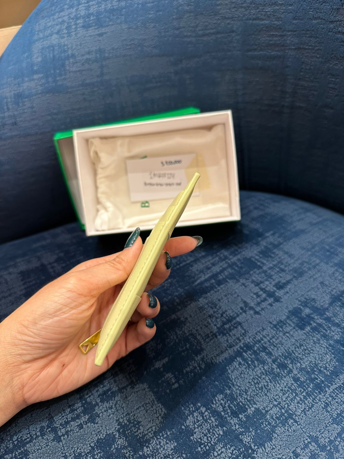 Bottega Veneta Green Cassete Card Holder