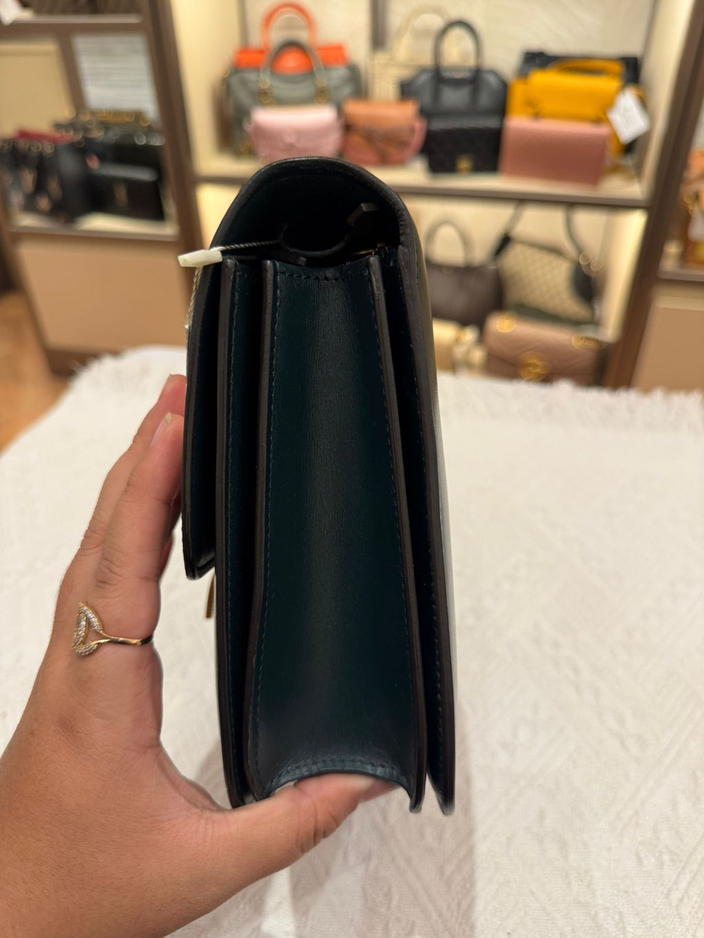 Celine Box Medium Green Amazone