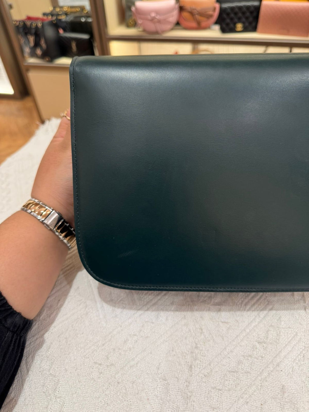 Celine Box Medium Green Amazone