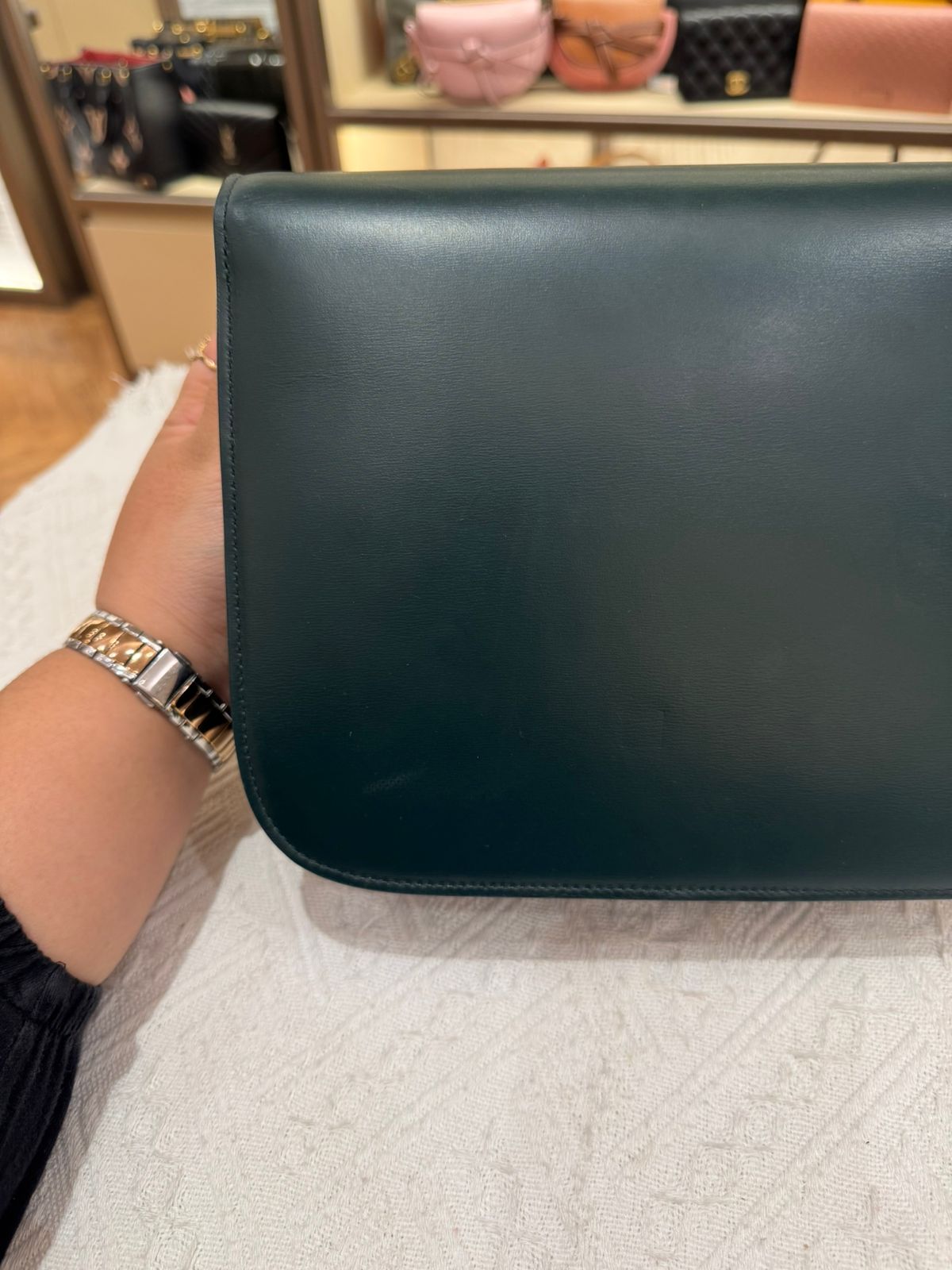 Celine Box Medium Green Amazone