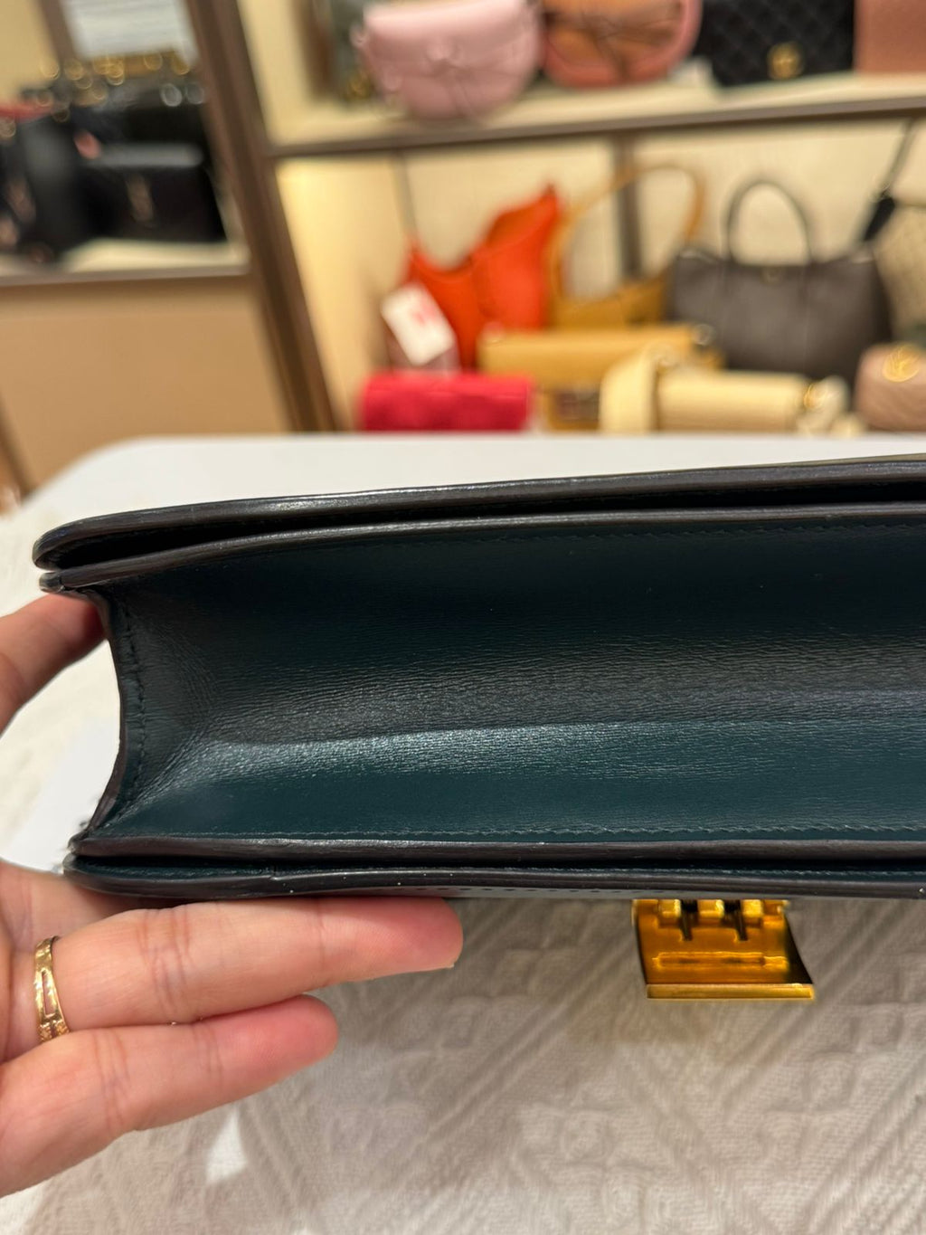Celine Box Medium Green Amazone