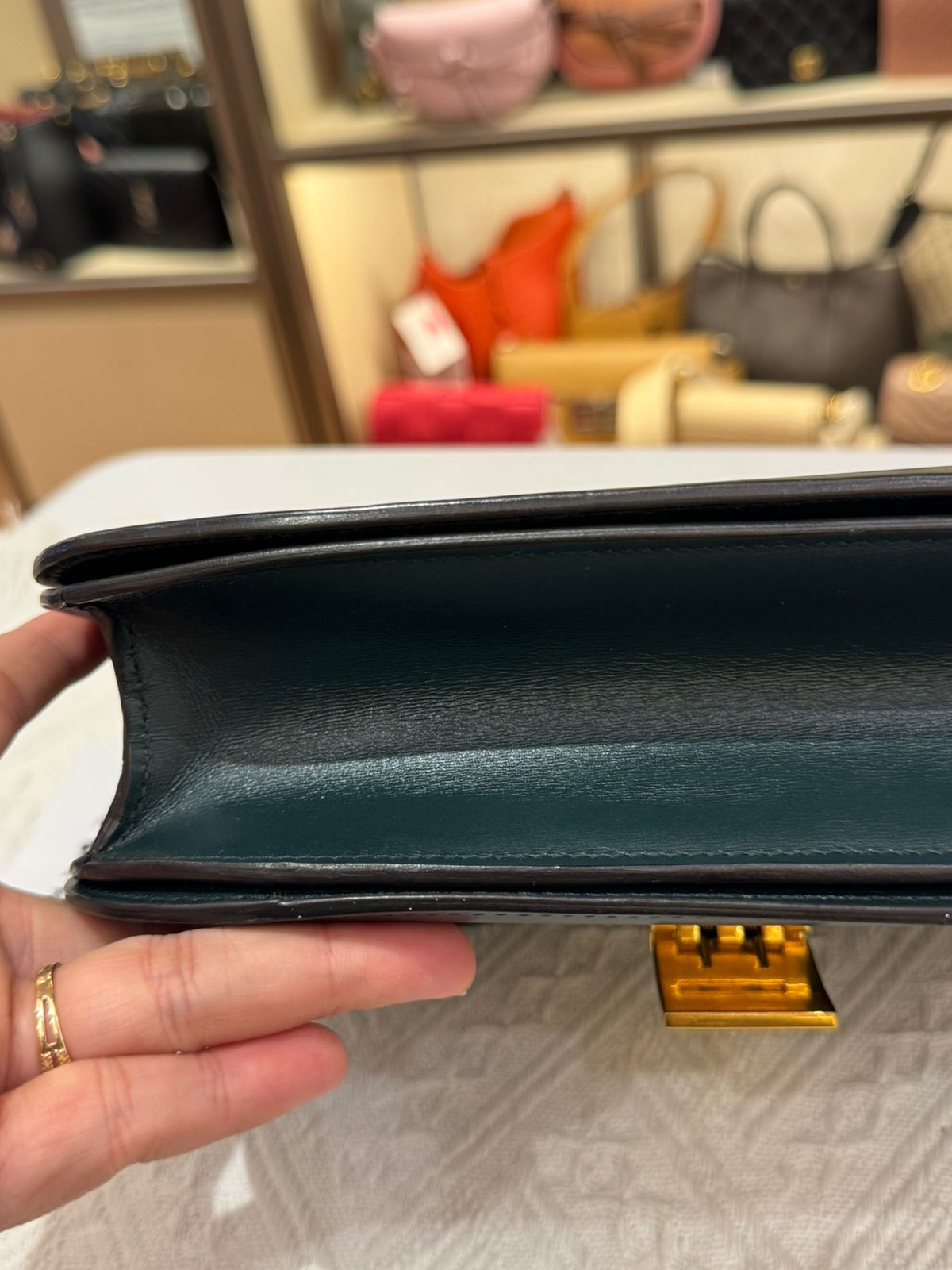 Celine Box Medium Green Amazone