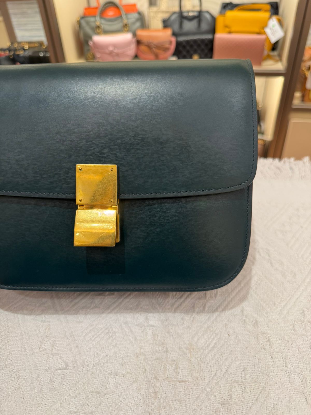 Celine Box Medium Green Amazone