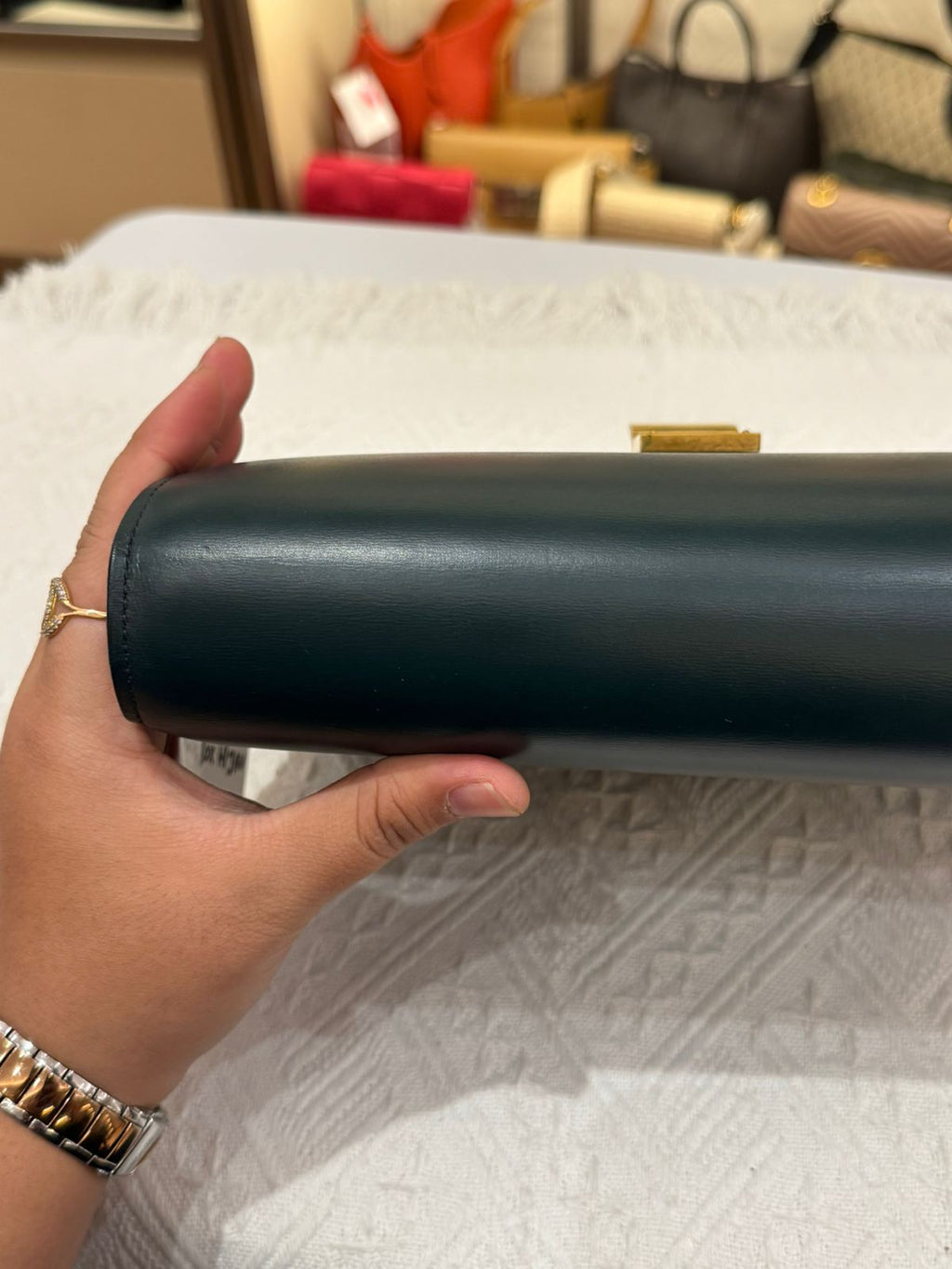 Celine Box Medium Green Amazone