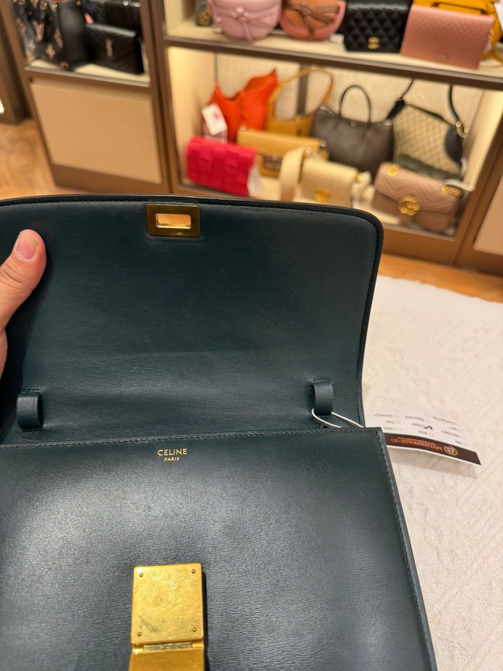 Celine Box Medium Green Amazone