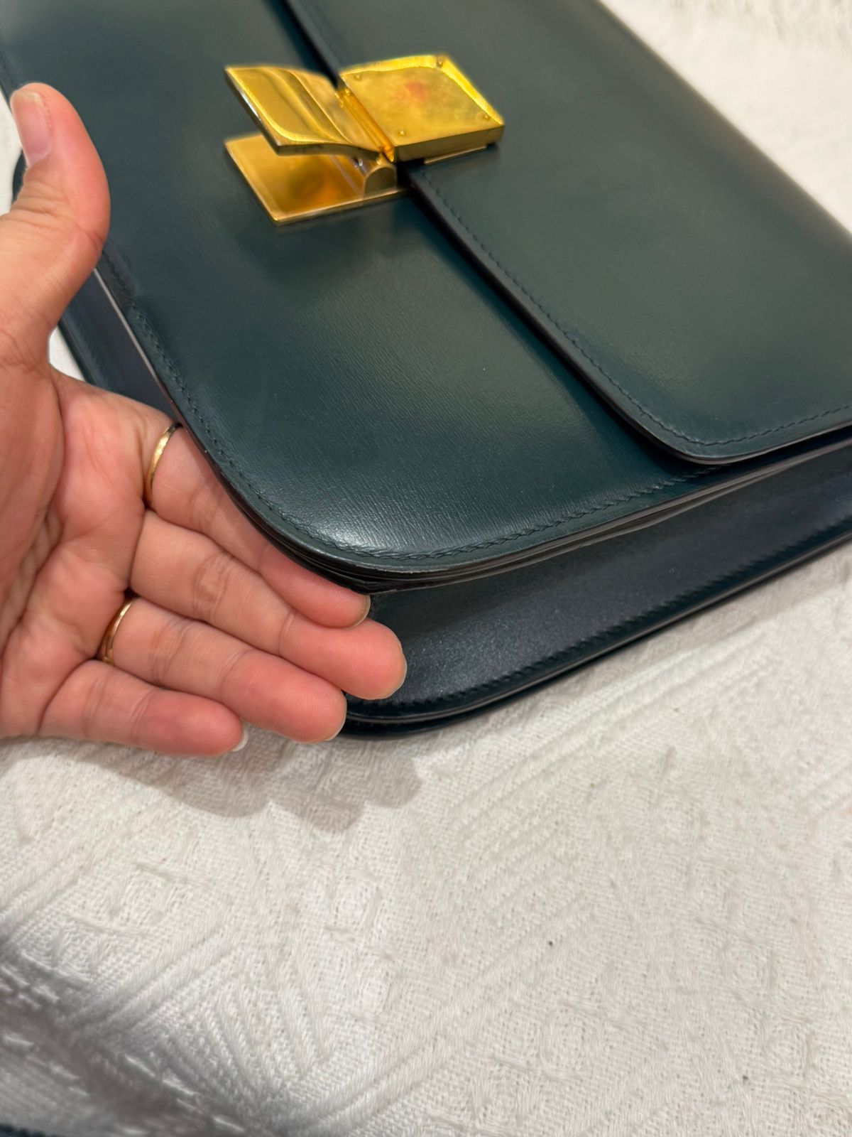 Celine Box Medium Green Amazone