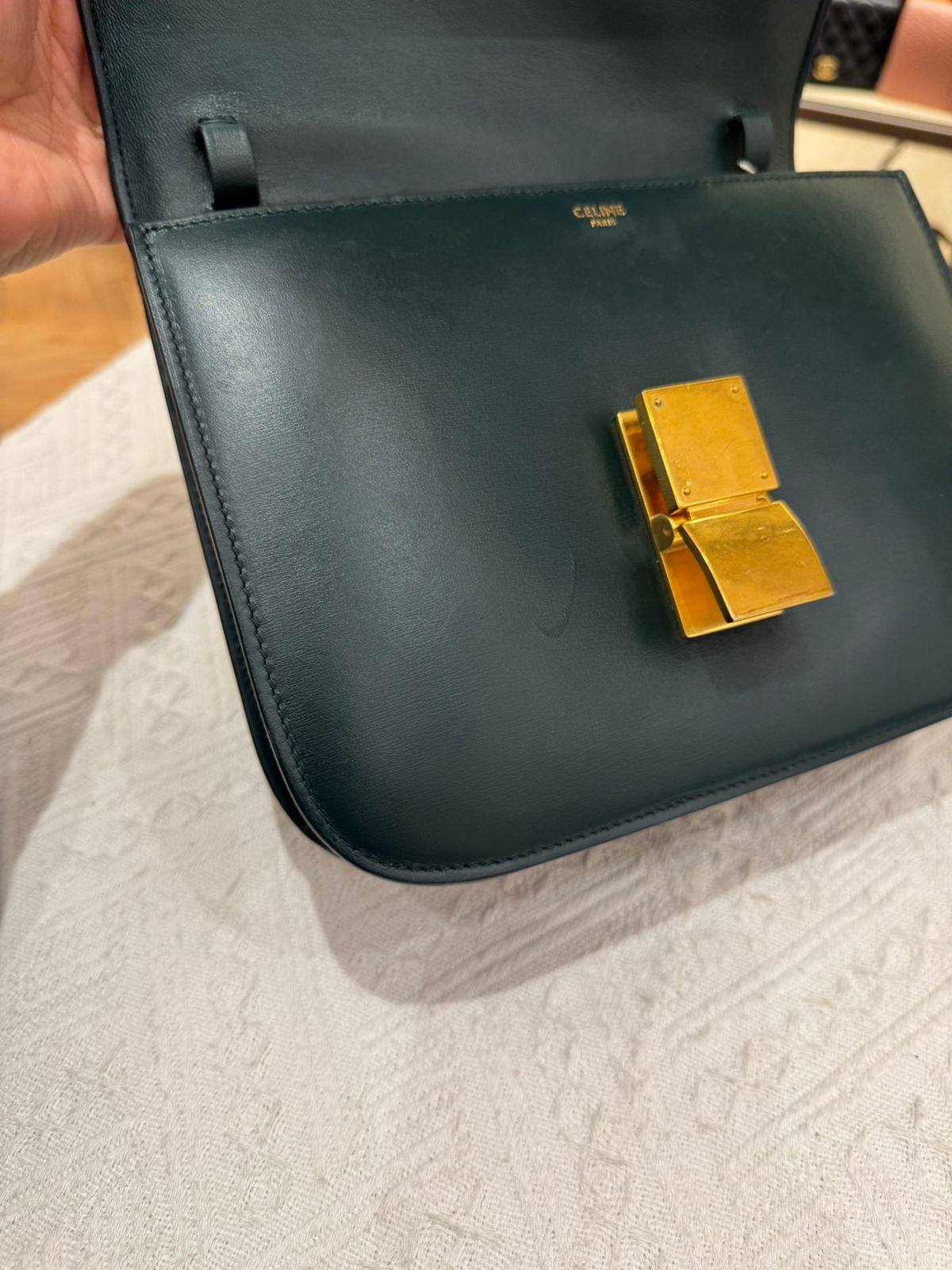 Celine Box Medium Green Amazone