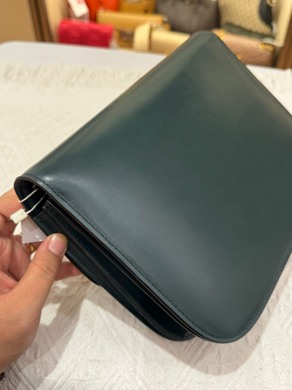 Celine Box Medium Green Amazone