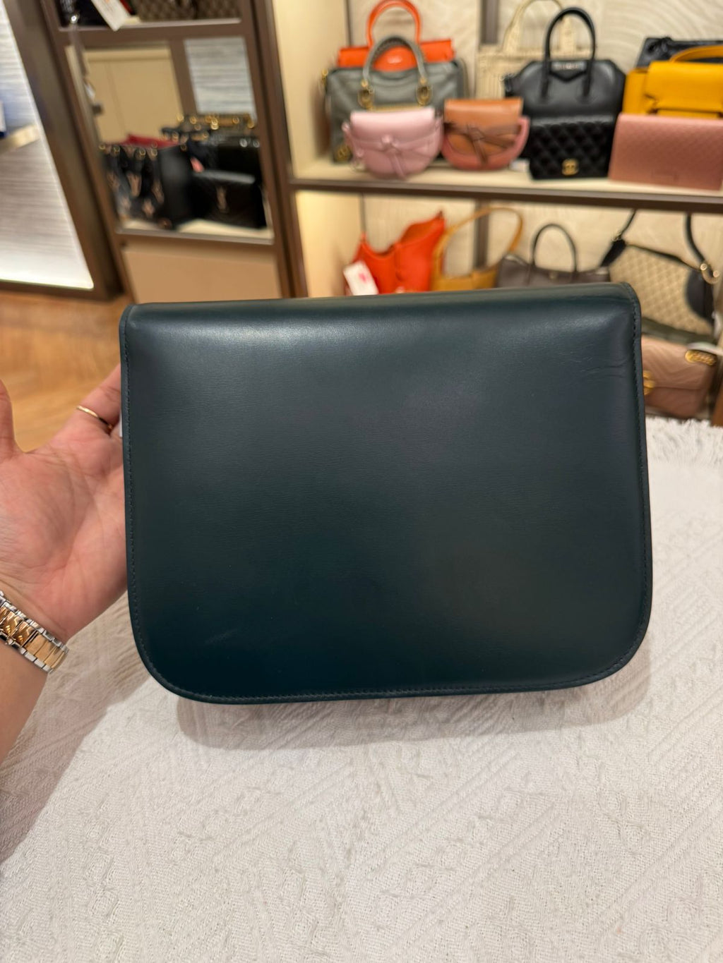 Celine Box Medium Green Amazone