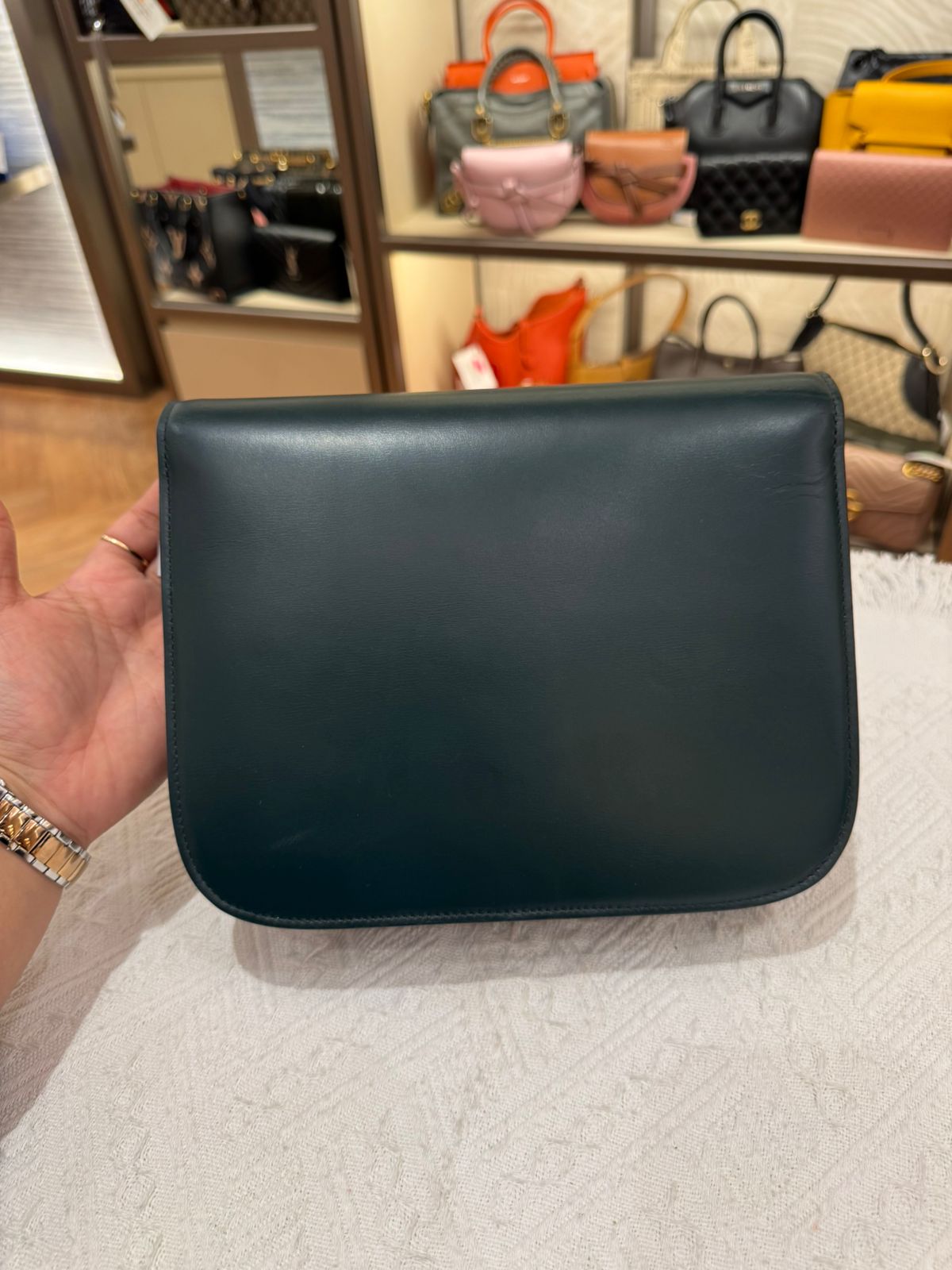 Celine Box Medium Green Amazone