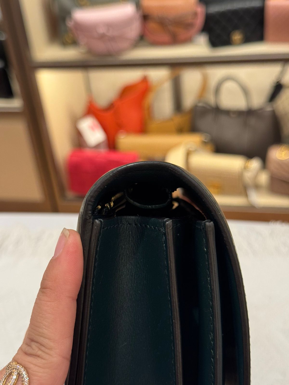 Celine Box Medium Green Amazone