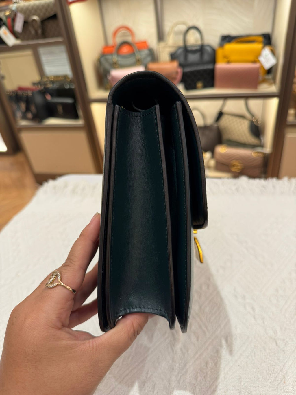 Celine Box Medium Green Amazone