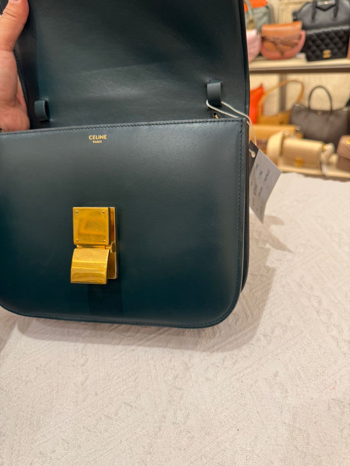 Celine Box Medium Green Amazone