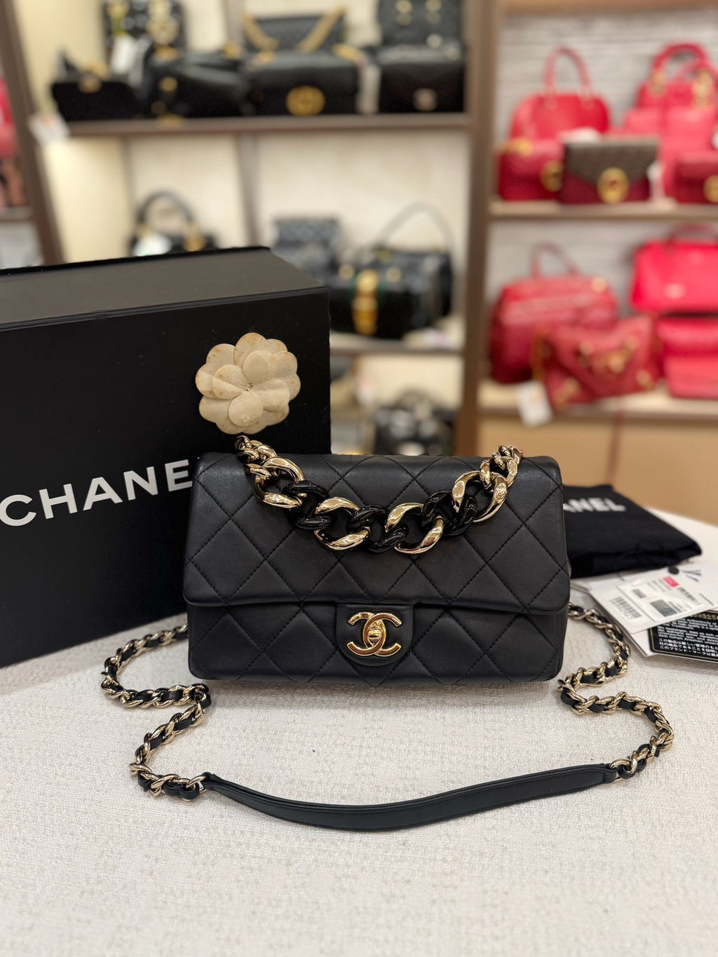 Chanel Resin Flap Chain Black