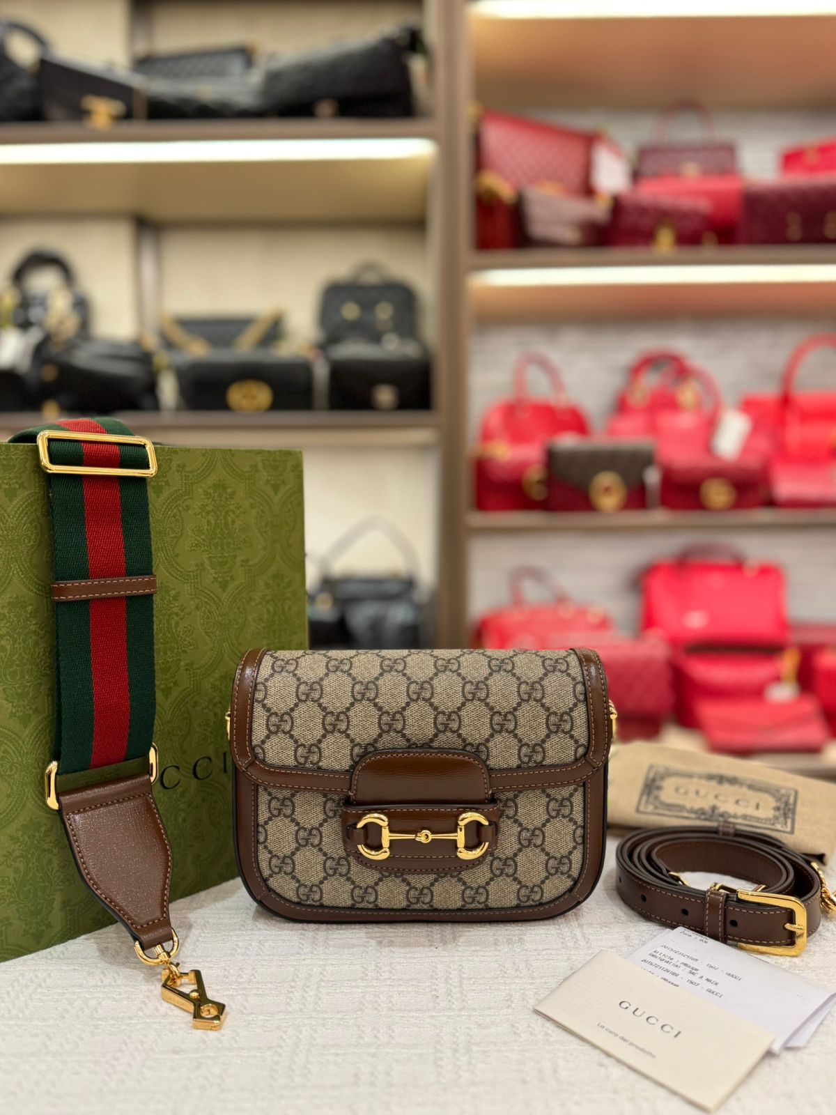 Gucci Mini Horsebit Beige Ebony